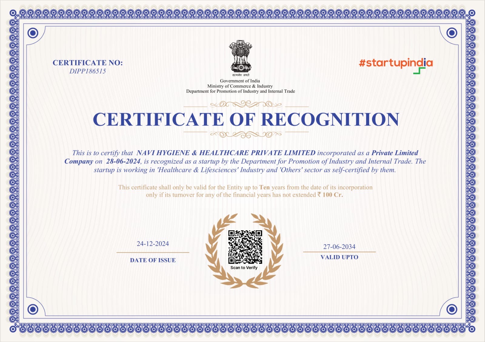 Certificate Recognition